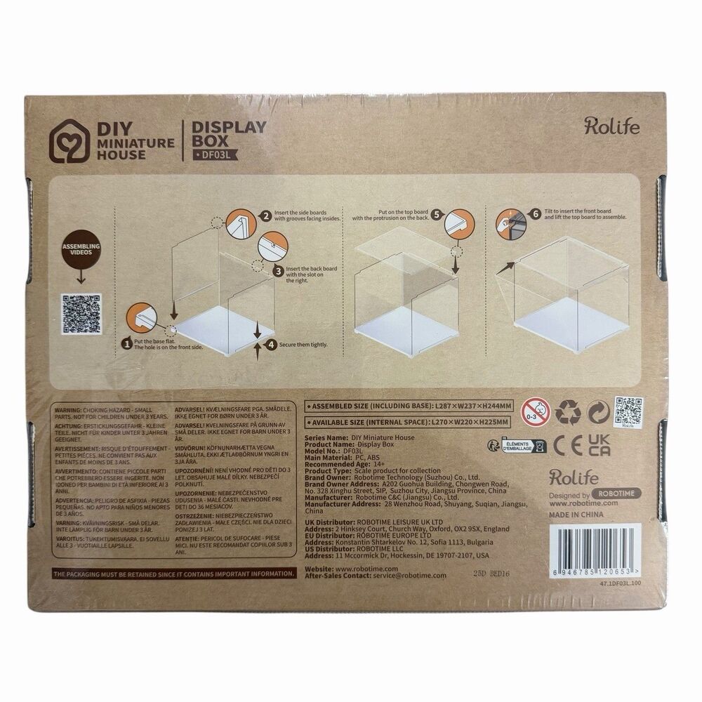 Rolife Display Box DF03L Clear Stackable Case DIY Miniature House Showcase - Picture 6 of 6